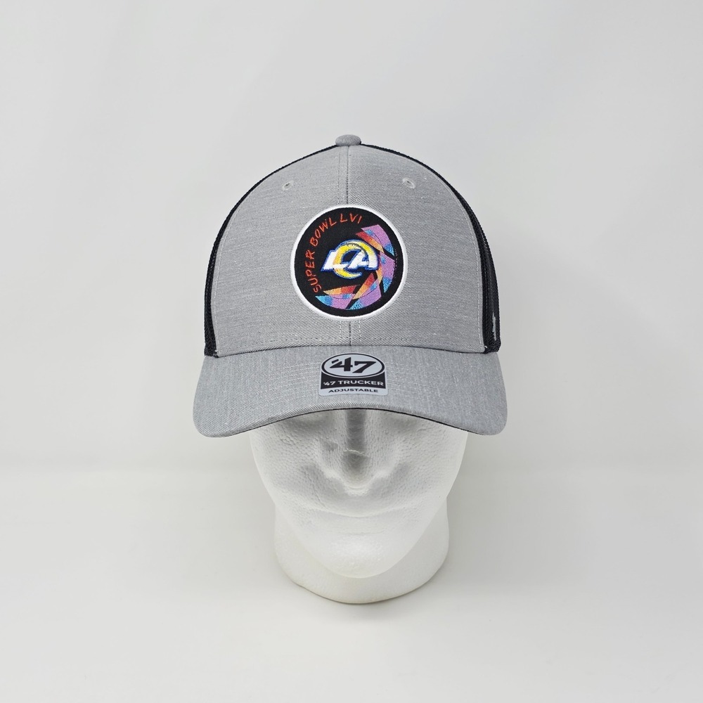 Los Angeles Rams Hat '47 Super Bowl LVI‎ Bound Aperture Trucker Adjustable Gray